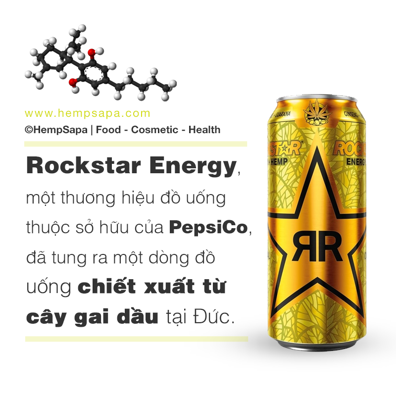 Rockstar Energy đã tung ra một dòng đồ uống chiết xuất từ cây gai dầu tại Đức